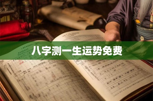 八字测一生运势免费