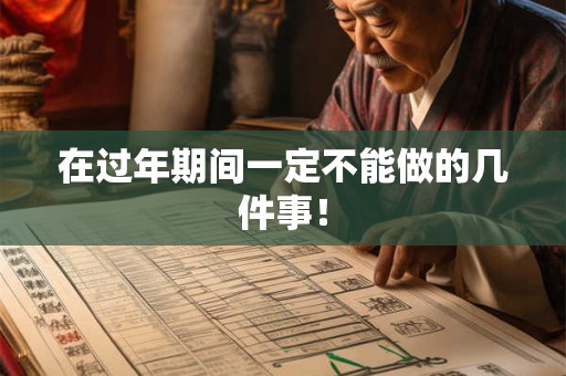 在过年期间一定不能做的几件事！