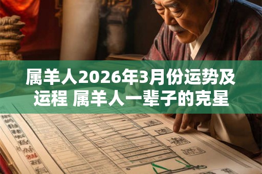 属羊人2026年3月份运势及运程 属羊人一辈子的克星