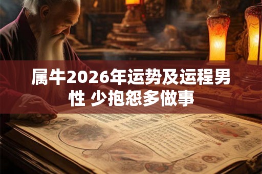 属牛2026年运势及运程男性 少抱怨多做事 属牛2026年运势及运程男性 少抱怨多做事