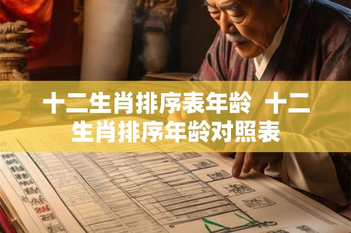 十二生肖排序表年龄 十二生肖排序年龄对照表 十二生肖排序表年龄 十二生肖排序年龄对照表