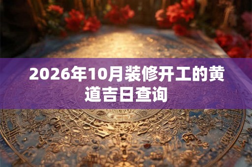 2026年10月装修开工的黄道吉日查询 2026年10月装修开工的黄道吉日查询