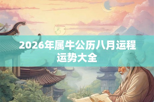 2026年属牛公历八月运程运势大全