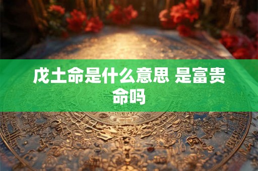 戊土命是什么意思 是富贵命吗