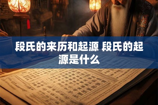 段氏的来历和起源 段氏的起源是什么