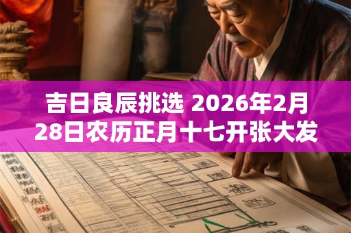 吉日良辰挑选 2026年2月28日农历正月十七开张大发吗