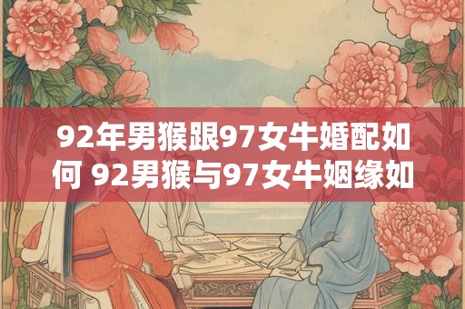 92年男猴跟97女牛婚配如何 92男猴与97女牛姻缘如何