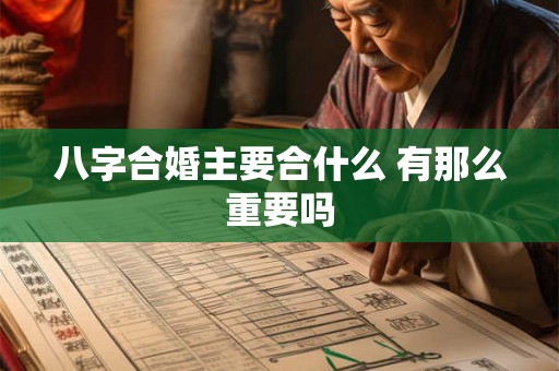 八字合婚主要合什么 有那么重要吗