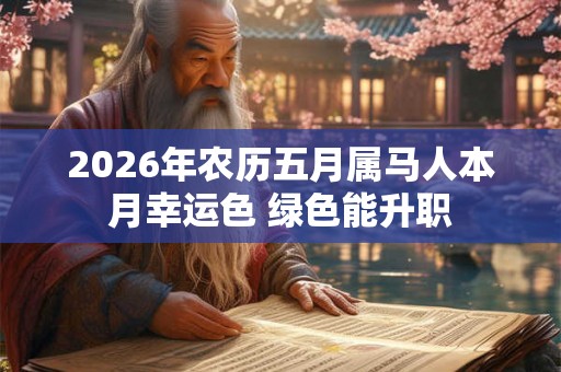 2026年农历五月属马人本月幸运色 绿色能升职