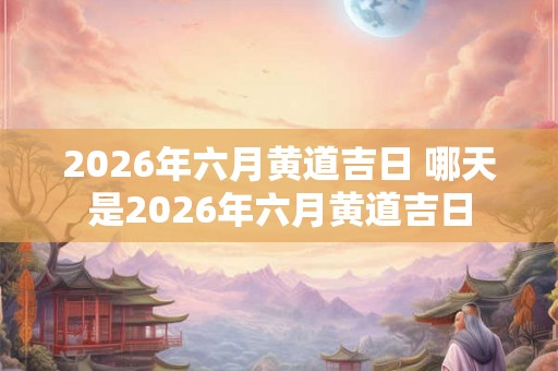 2026年六月黄道吉日 哪天是2026年六月黄道吉日