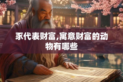 豕代表财富,寓意财富的动物有哪些