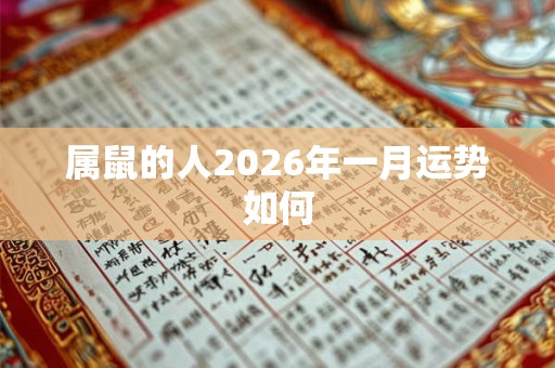 属鼠的人2026年一月运势如何
