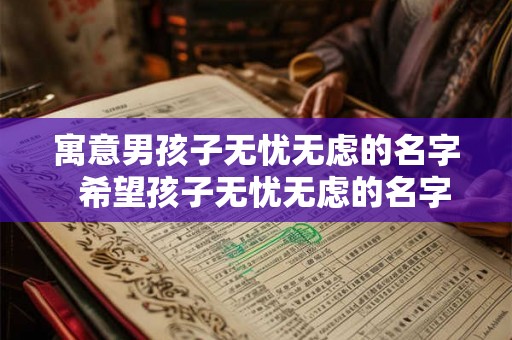 寓意男孩子无忧无虑的名字  希望孩子无忧无虑的名字