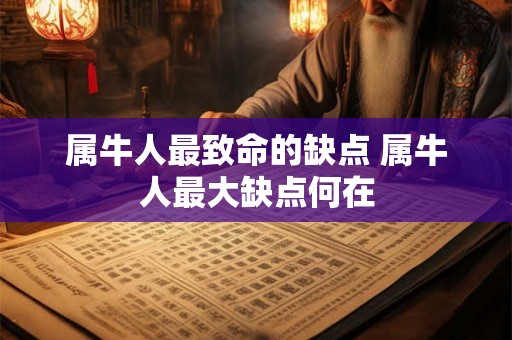 属牛人最致命的缺点 属牛人最大缺点何在