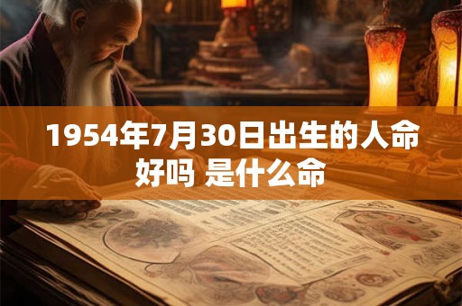 1954年7月30日出生的人命好吗 是什么命