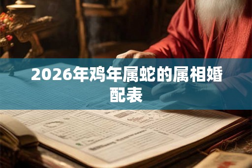 2026年鸡年属蛇的属相婚配表