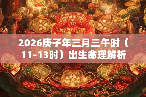 2026庚子年三月三午时（11-13时）出生命理解析