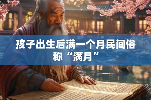孩子出生后满一个月民间俗称“满月”