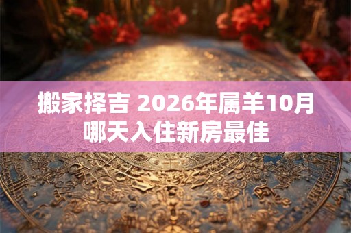 搬家择吉 2026年属羊10月哪天入住新房最佳