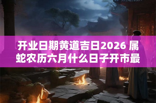 开业日期黄道吉日2026 属蛇农历六月什么日子开市最好