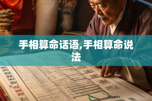 手相算命话语,手相算命说法