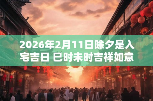 2026年2月11日除夕是入宅吉日 巳时未时吉祥如意