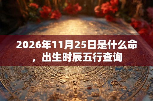 2026年11月25日是什么命，出生时辰五行查询