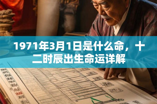 1971年3月1日是什么命,十二时辰出生命运详解 1971年3月1日是什么命,十二时辰出生命运详解