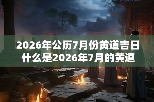 2026年公历7月份黄道吉日 什么是2026年7月的黄道吉日