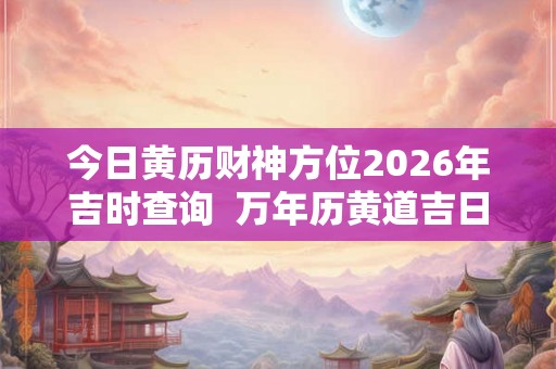 今日黄历财神方位2026年吉时查询  万年历黄道吉日今天的财神方位