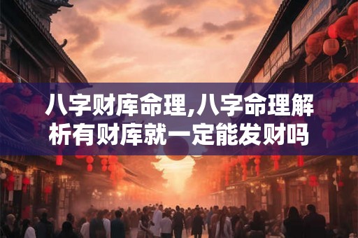 八字财库命理,八字命理解析有财库就一定能发财吗