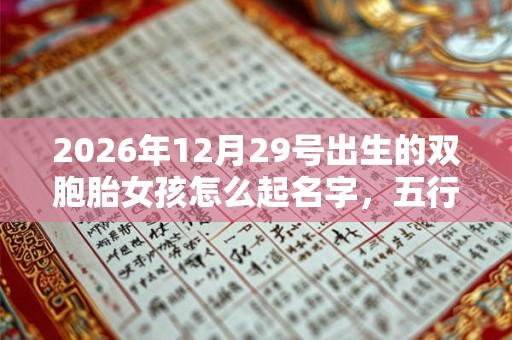 2026年12月29号出生的双胞胎女孩怎么起名字，五行属什么？