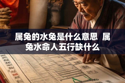 属兔的水兔是什么意思  属兔水命人五行缺什么