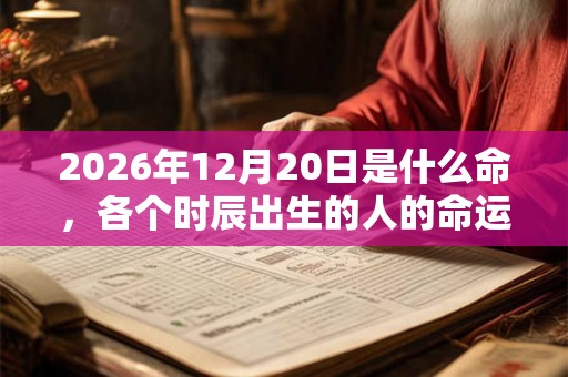 2026年12月20日是什么命，各个时辰出生的人的命运