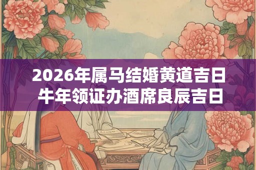2026年属马结婚黄道吉日 牛年领证办酒席良辰吉日
