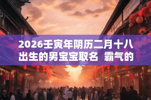 2026壬寅年阴历二月十八出生的男宝宝取名  霸气的名字