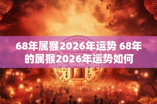 68年属猴2026年运势 68年的属猴2026年运势如何 68年属猴2026年运势 68年的属猴2026年运势如何