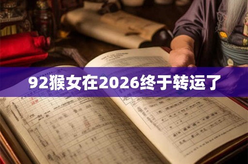 92猴女在2026终于转运了