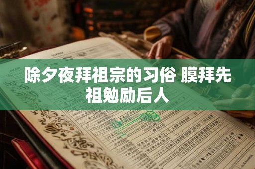 除夕夜拜祖宗的习俗 膜拜先祖勉励后人