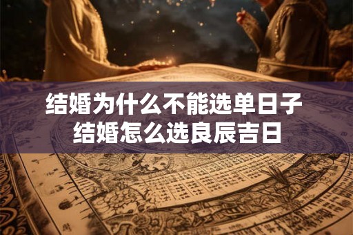 结婚为什么不能选单日子 结婚怎么选良辰吉日