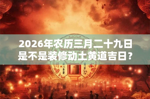 2026年农历三月二十九日是不是装修动土黄道吉日？