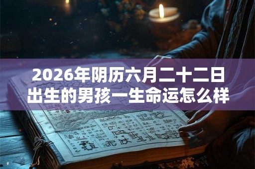 2026年阴历六月二十二日出生的男孩一生命运怎么样