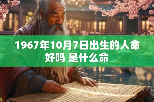 1967年10月7日出生的人命好吗 是什么命