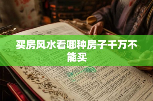 买房风水看哪种房子千万不能买