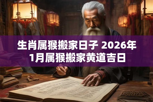 生肖属猴搬家日子 2026年1月属猴搬家黄道吉日 生肖属猴搬家日子 2026年1月属猴搬家黄道吉日