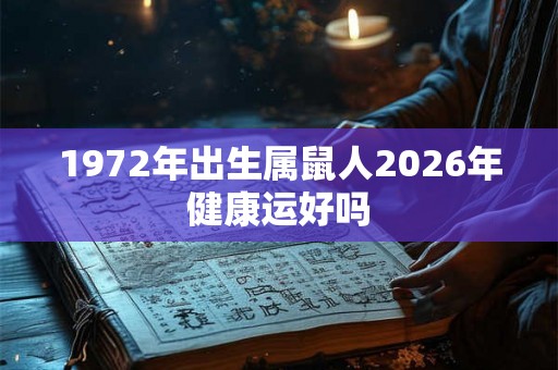 1972年出生属鼠人2026年健康运好吗