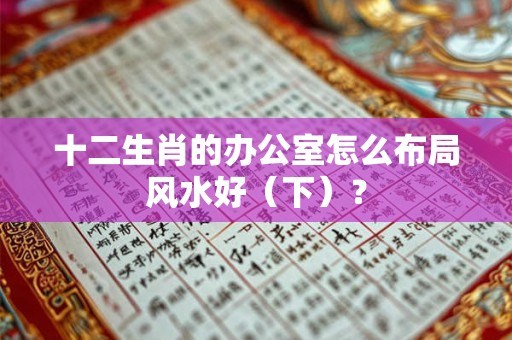 十二生肖的办公室怎么布局风水好（下）？