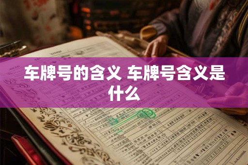 车牌号的含义 车牌号含义是什么