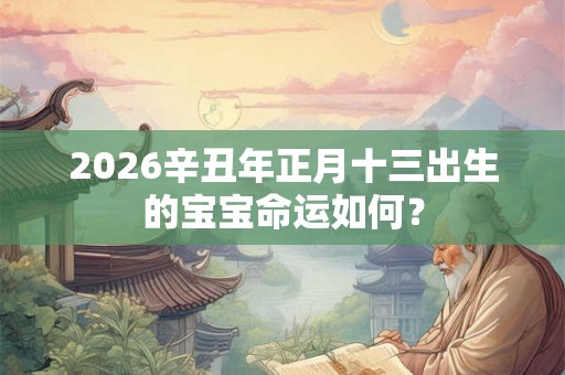 2026辛丑年正月十三出生的宝宝命运如何？