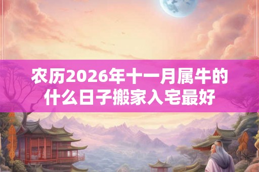 农历2026年十一月属牛的什么日子搬家入宅最好